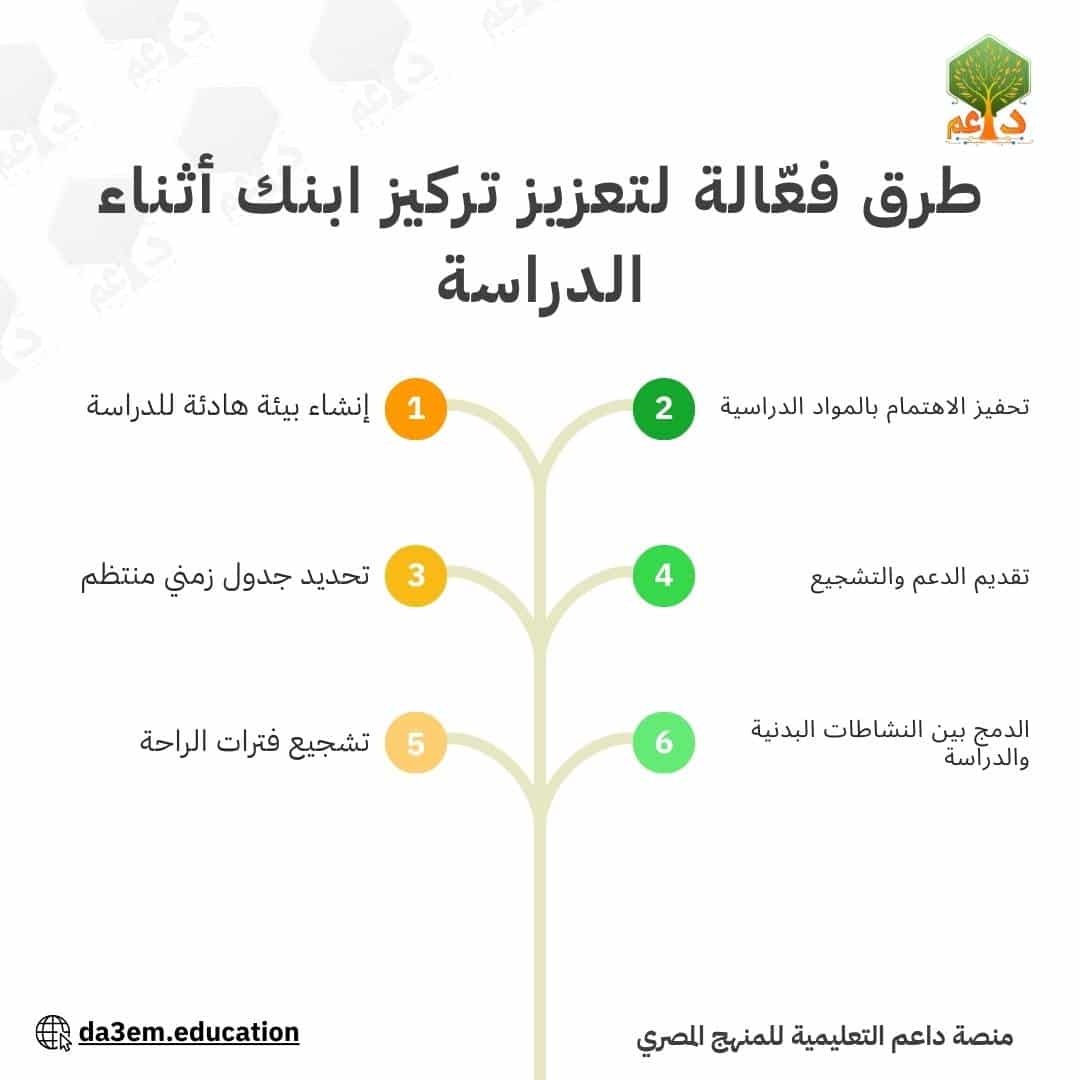 طرق فعّالة لتعزيز تركيز ابنك أثناء الدراسة